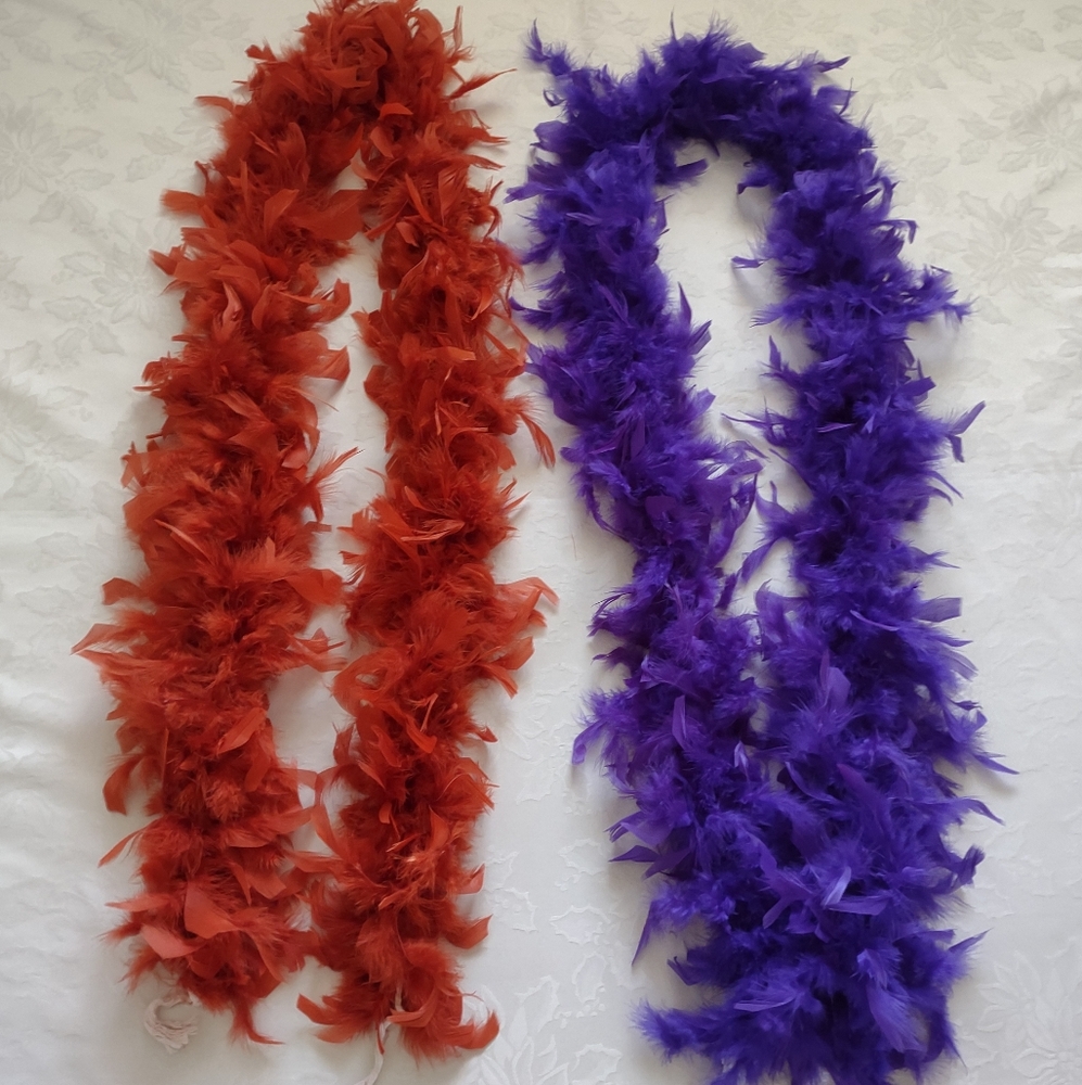 Purple Orange Feather Boa
